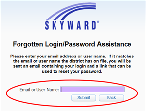 Forgotten Login or Password Assistance Image 